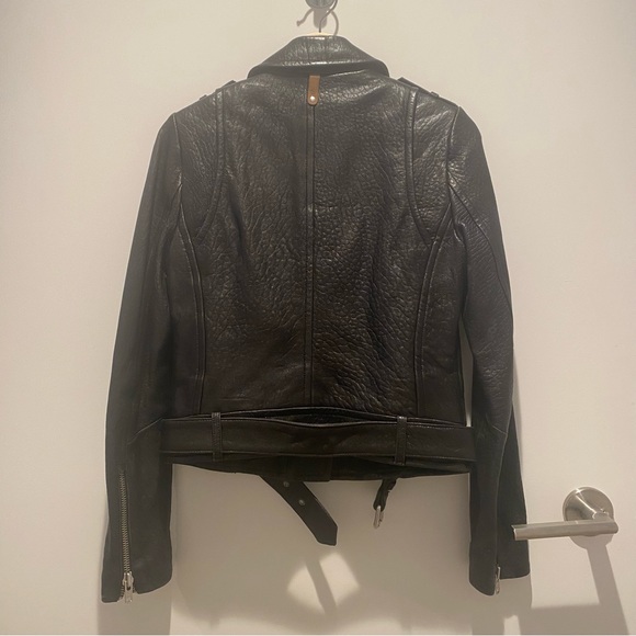 Mackage for Aritzia Pebbled Genuine Lambskin Leather Moto Jacket - Picture 5 of 13